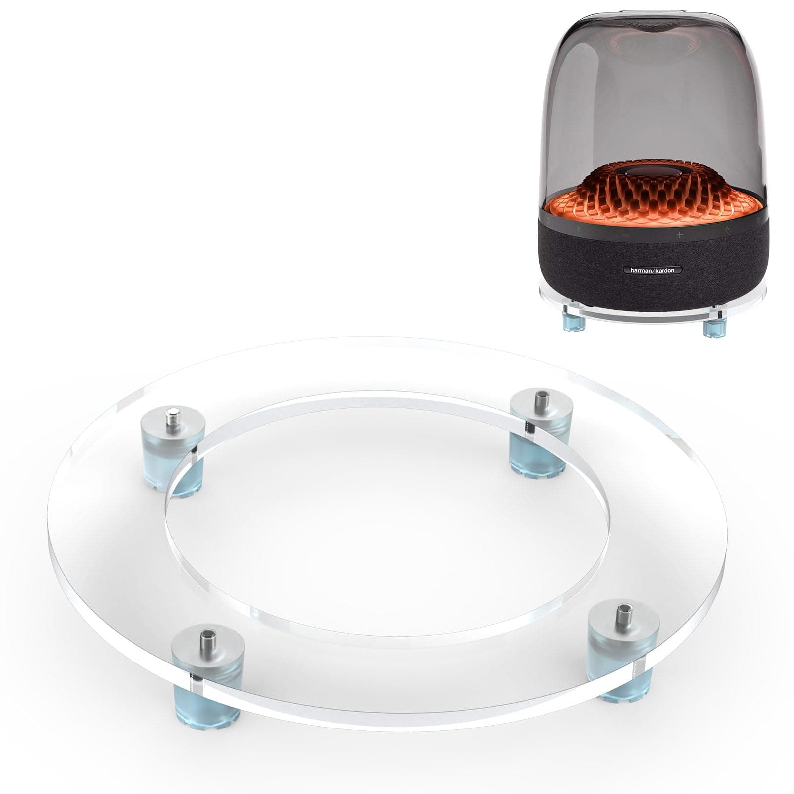 SUNMON Harman Kardon Aura Studio 4 Desktop Speaker Stand - Acrylic Glass Table Desk Stand Shockproof, Sound Amplification Compatible with Harman Kardon Aura Studio 3, Speaker Harman Kardon