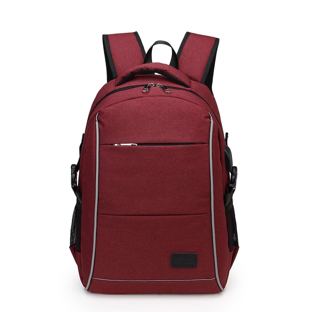 Laptop Backpack, 15.6 Inch Back0pack with USB Charging Port & Headphone interface Business Laptop Backpack Light Weight Travel Backpack (Red)