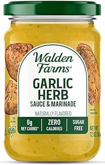 Walden Farms Garlic Herb Sauce – Zero Calorie, Sugar Free, Keto & No Carb Savory Sauce for Pasta, Veggies, Chicken & More – 12 oz Bottle