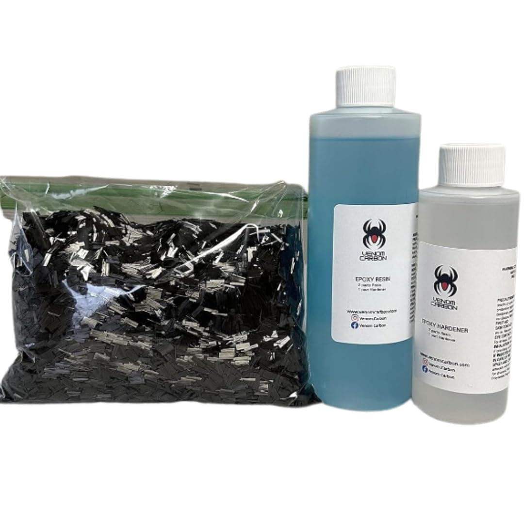 1/4" Chopped Carbon Resin Kit: 1/2 lb (Making Forged Composites for Automotive, Marine, Motorcycles, Phone Cases, Knife Handles, Gun Stock, and Art)