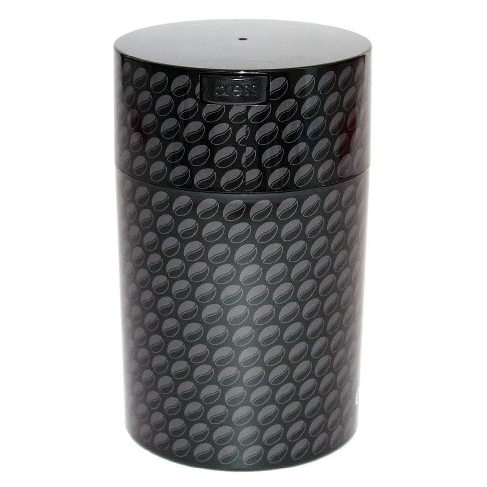 1LB – Patented Airtight Container | Multi-use Vacuum Container Works as Smell Proof Containers for Ground Coffee and Coffee Bean Containers. Black with Beans