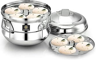 Stainless Steel Idli Cooker/Idli Maker - 3 Plates | Makes 13 Idlis at a Time | Silver Finish With Modern Design | Gas Stove & Induction Compatible