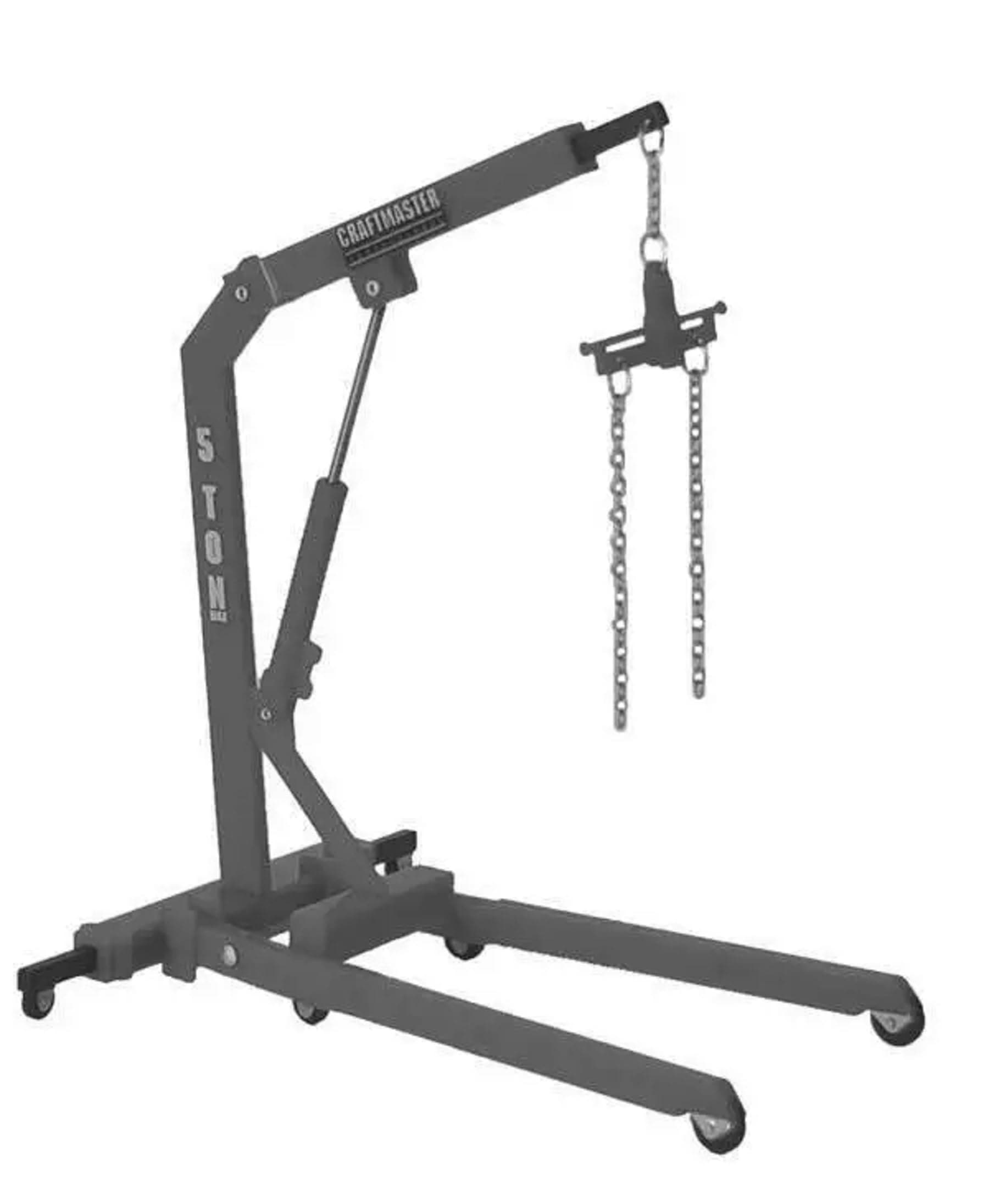 HOBBY GEAR - 1:24 Scale Engine Hoist Model, CRAFTMASTER 5-Ton Capacity, Extendable Boom with Chain, Grey