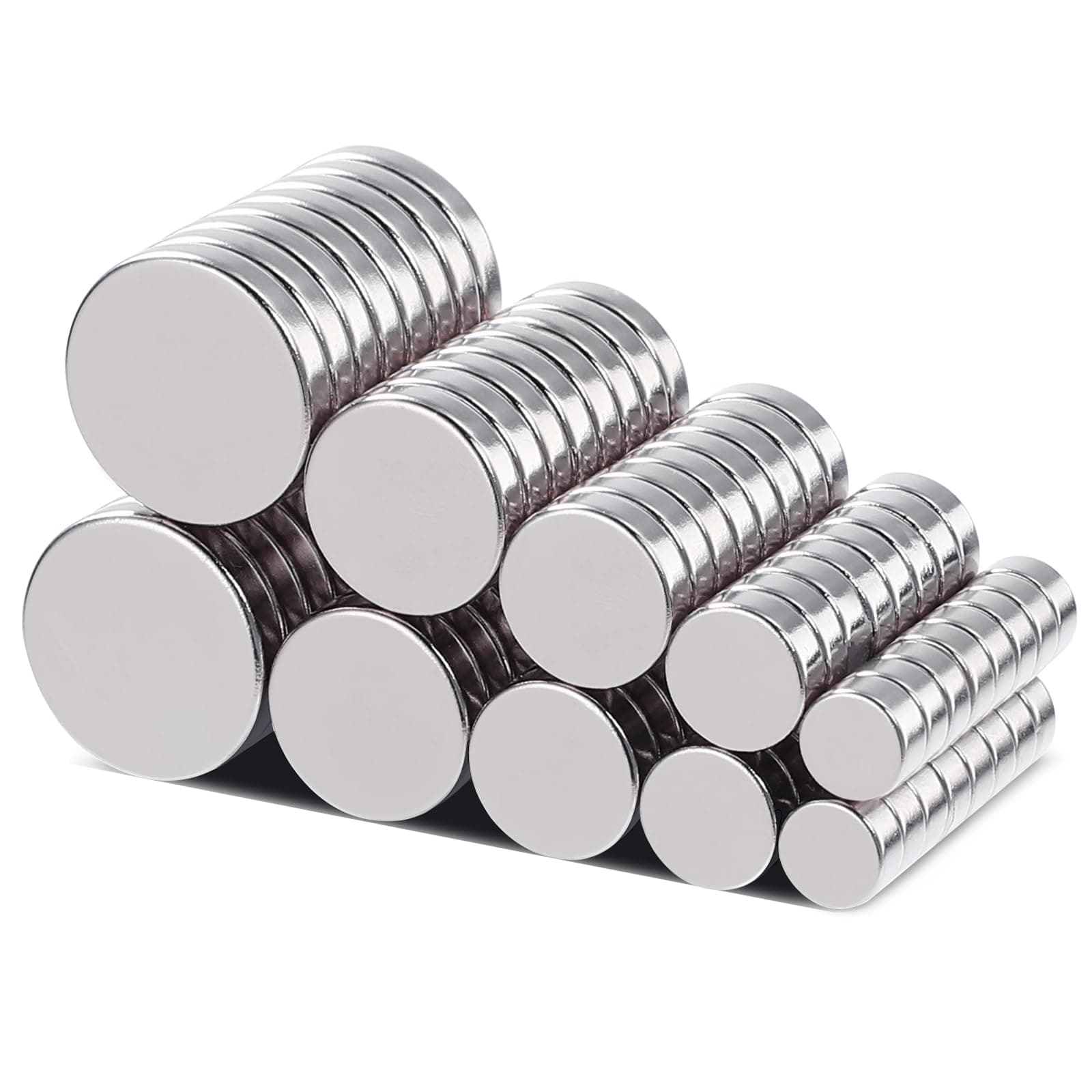 DIYMAG Refrigerator Magnets 80PCS, 5 Different Size, Small Round Disc Cylinder Magnet for Whiteboard, Hobbies, Dry Erase Board and Office Magnets