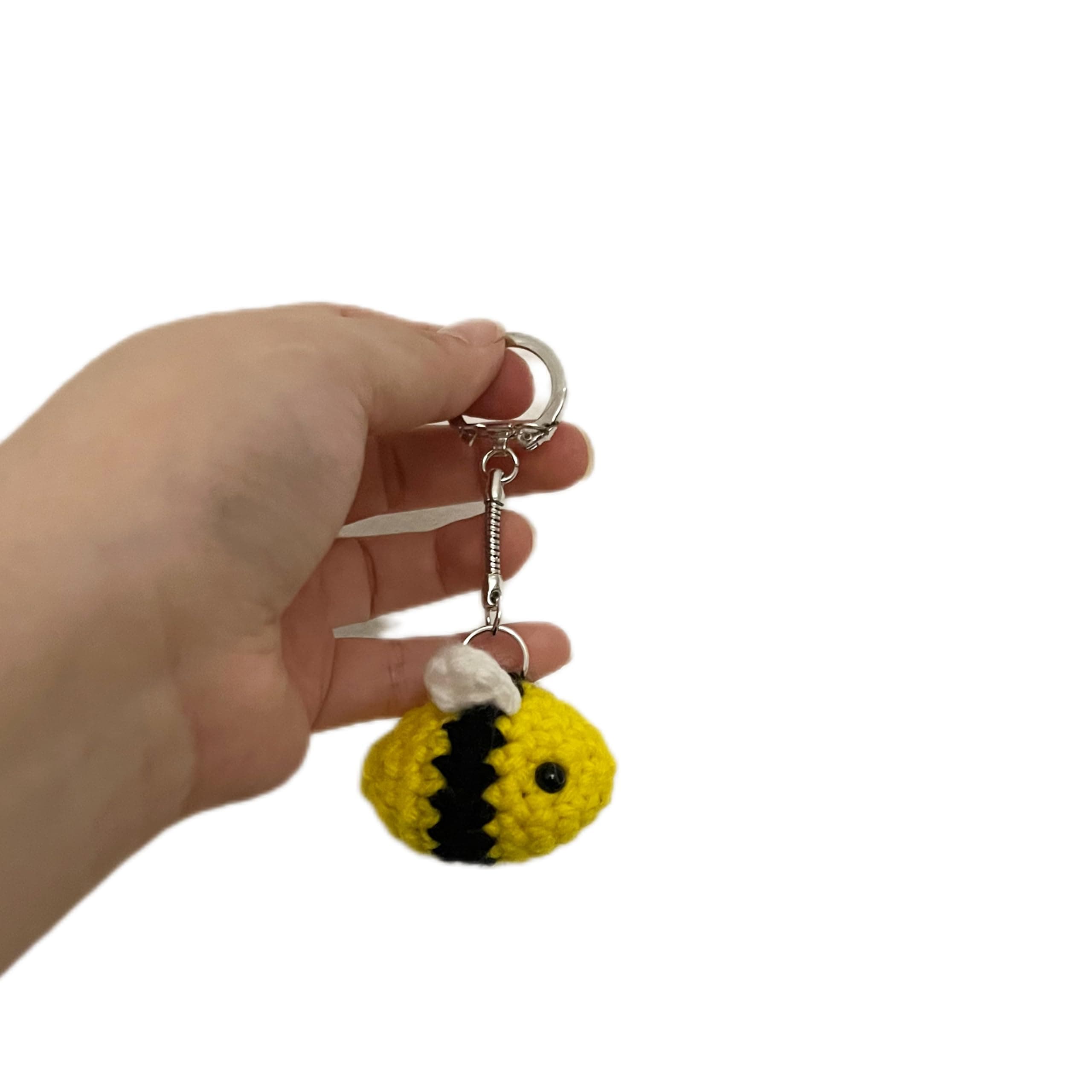 Cute Mini Honey Bee Plush Crochet Keychain