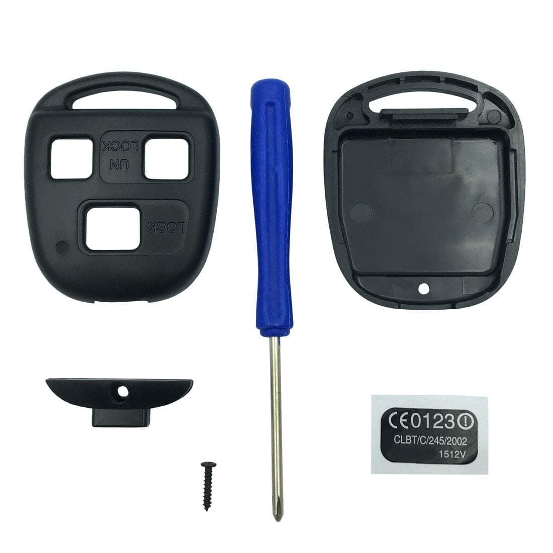 Replacement Keyless Entry Remote Control Key Fob Case Fit for Toyota Land Cruiser Key Fob Shell Cover No Chip(3 Button)