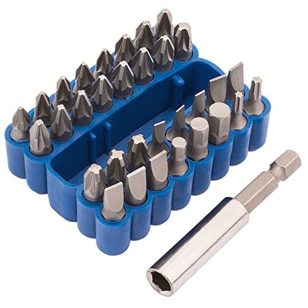 33 Piece Magnetic Bit Holder Set | 25 mm 1/4" Metric Screwdriver Kit | Precision Hand Tools Accessories | Heavy-Duty Storage Case | 82386