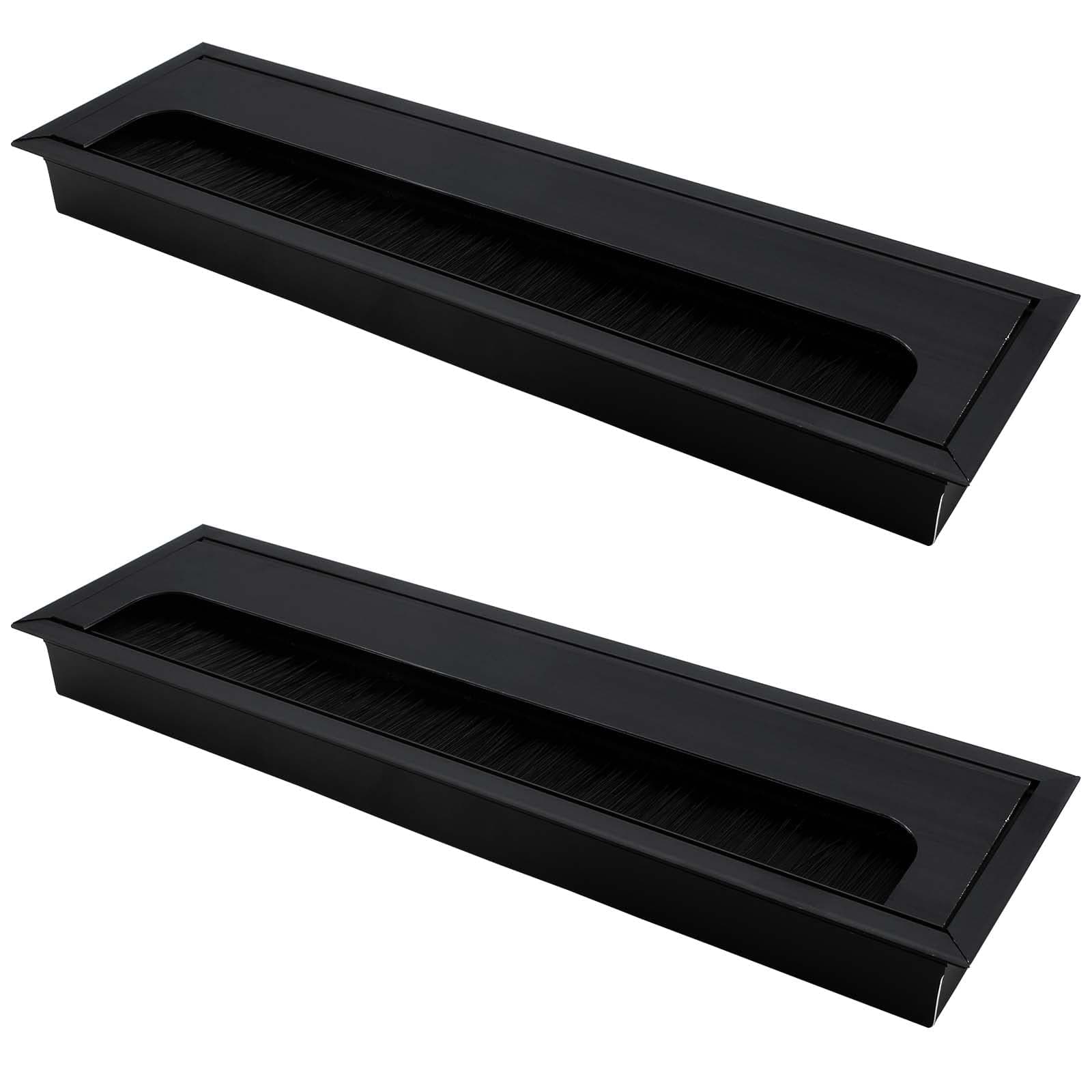 Cionyce 2 Pack Rectangle Hole Cover Square Cable Grommet 160x80mm Wire Cover for Management Computer Desk