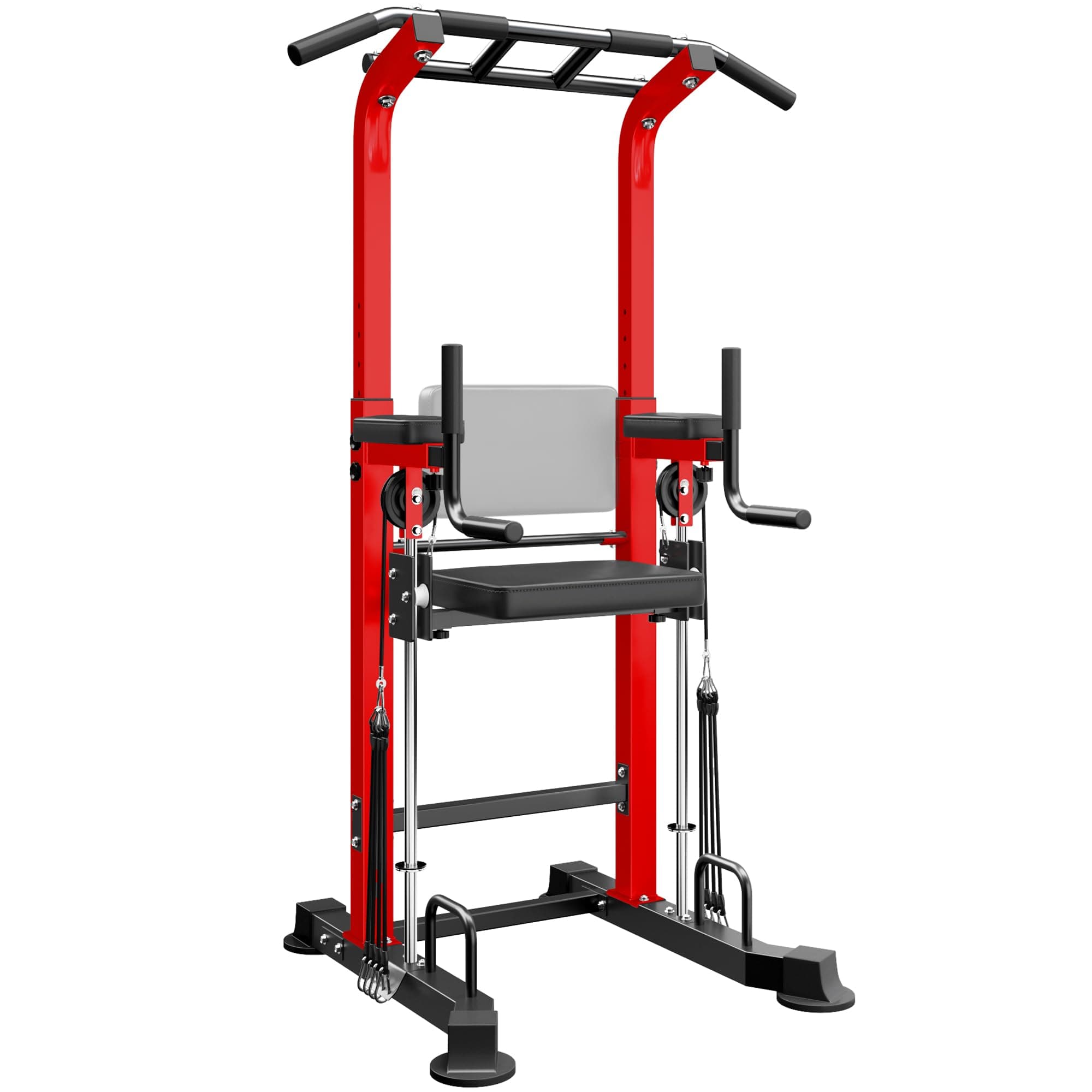 SogesPower Power Tower Dip Station Pull Up Bar for Home Gym Multi-Function Adjustable Height Strength Training Workout Equipment