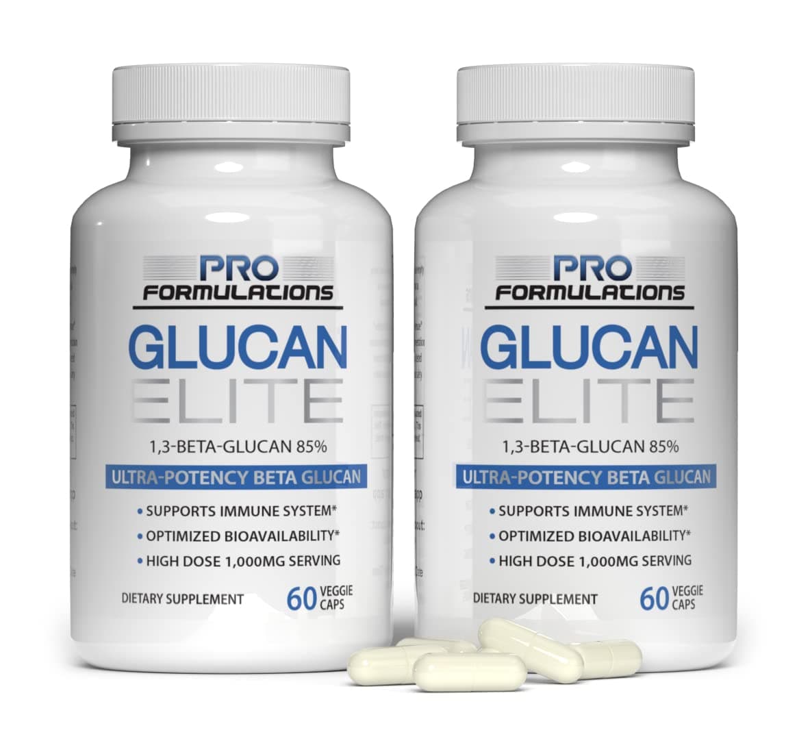 Pro Formulations MD Glucan Elite 85% Beta 1 3D Glucan 500Mg 60 Vcaps 85% Minimum Active 1 3 Linkage Ultra Potency Beta Glucan Highest Bioavailability With Bgf Immune One Size Multi