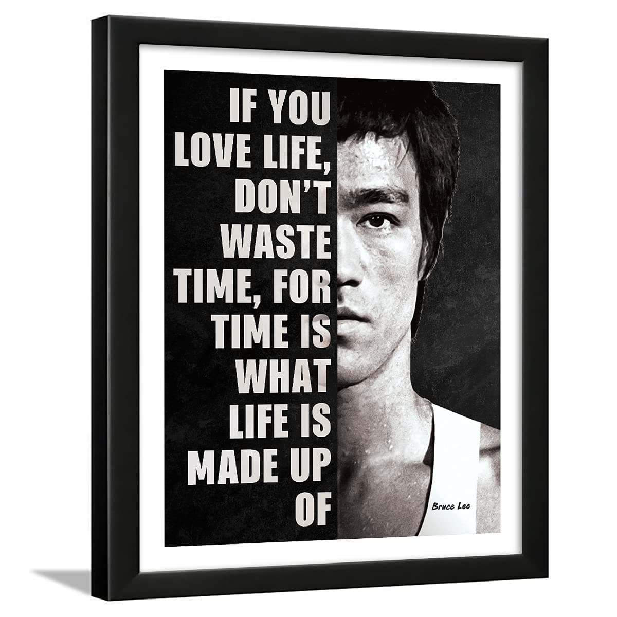 Chaka Chaundh - Bruce Lee Quotes Posters with Frame - Bruce Lee Wall Frame - Bruce Lee Posters Framed - Bruce Lee Photo Frame - (14 X 11 Inches) (lee vintage) (Bruce Lee - Black)
