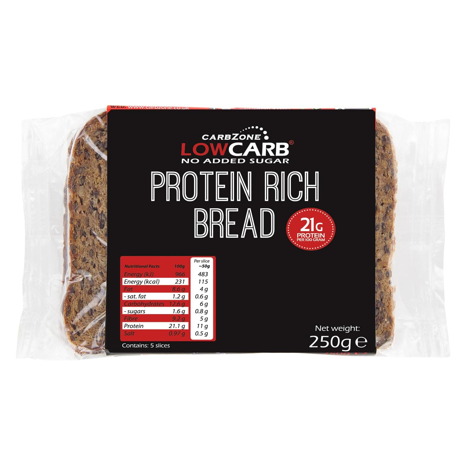 Carbzone LowCarb Protein Bread 250g (Pack of 3)