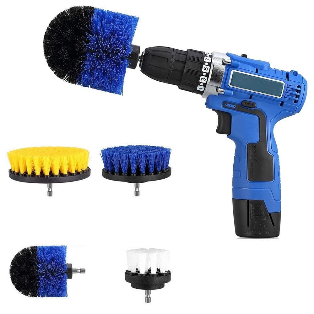 Drill Brush Set 4 Piece Power Scrubber Drill Brush Cleaning Kit for Bathroom,Toilet,Kitchen,Floor,Tile,and Grout