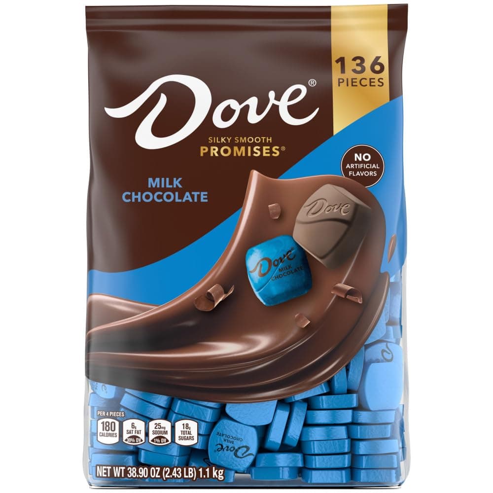 DOVE PROMISES Milk Chocolate Mother's Day Candy Variety Bag Mothers Chocolate Gift , 38.9 Oz, 136 Count Bulk Bag