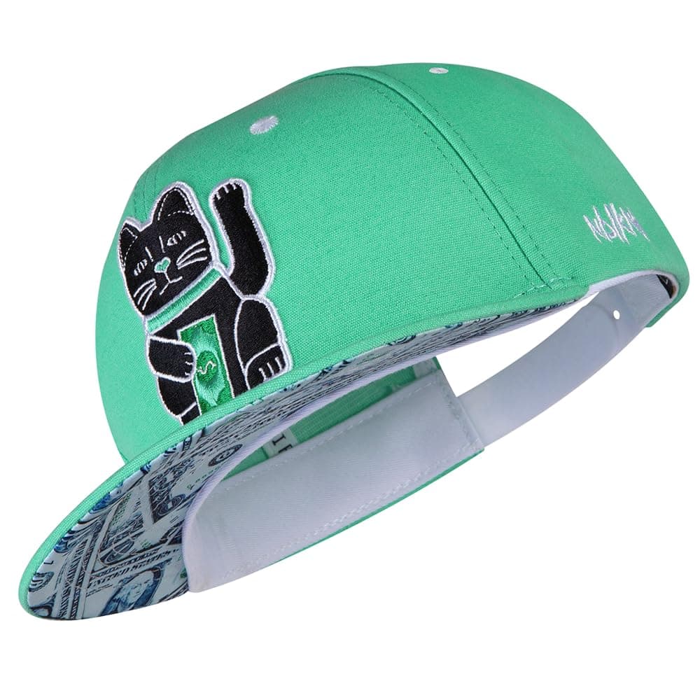 Snapback Cap Men Women Maneki Neko OneSize Basecap Cap Size Adjustable Unisex Trendy Streetwear Style Baseball Cap with Straight Peak