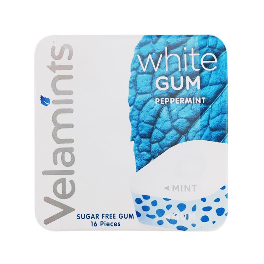 Velamints New Sugar Free White Peppermint Gum Tin (Pack of 2)