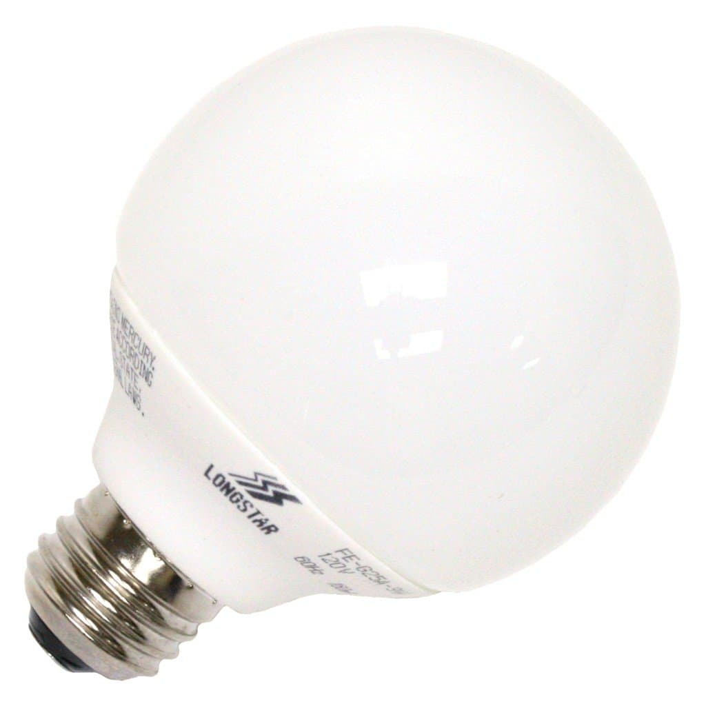 LongStar 00078 - FE-G25A-9W/50K Globe Screw Base Compact Fluorescent Light Bulb
