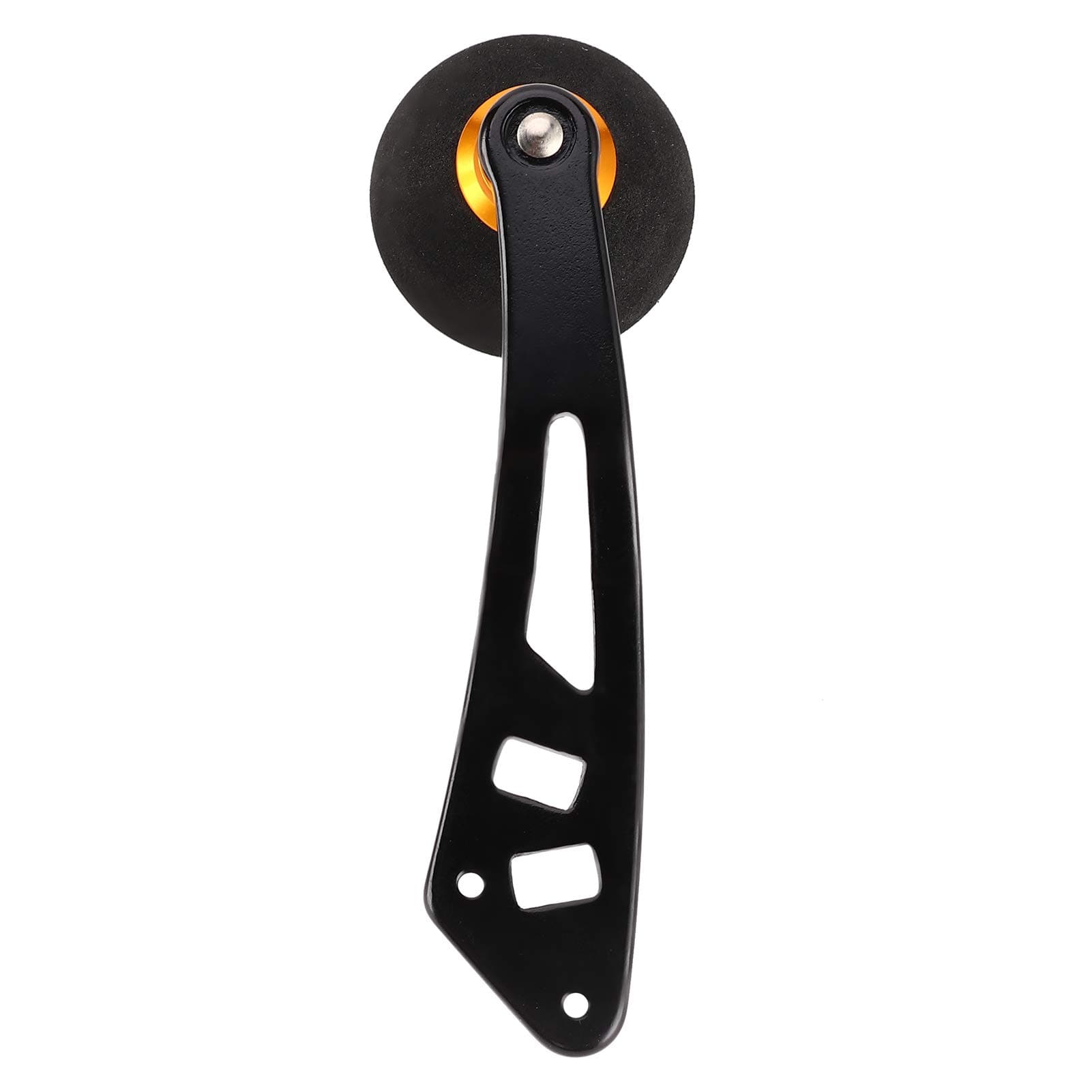 01 Baitcasting Reel Handle, Comfortable Fishing Reel Handle Replacement, EVA+Metal Material, Black Gold, 360° Smooth Rotation, Long Service Life