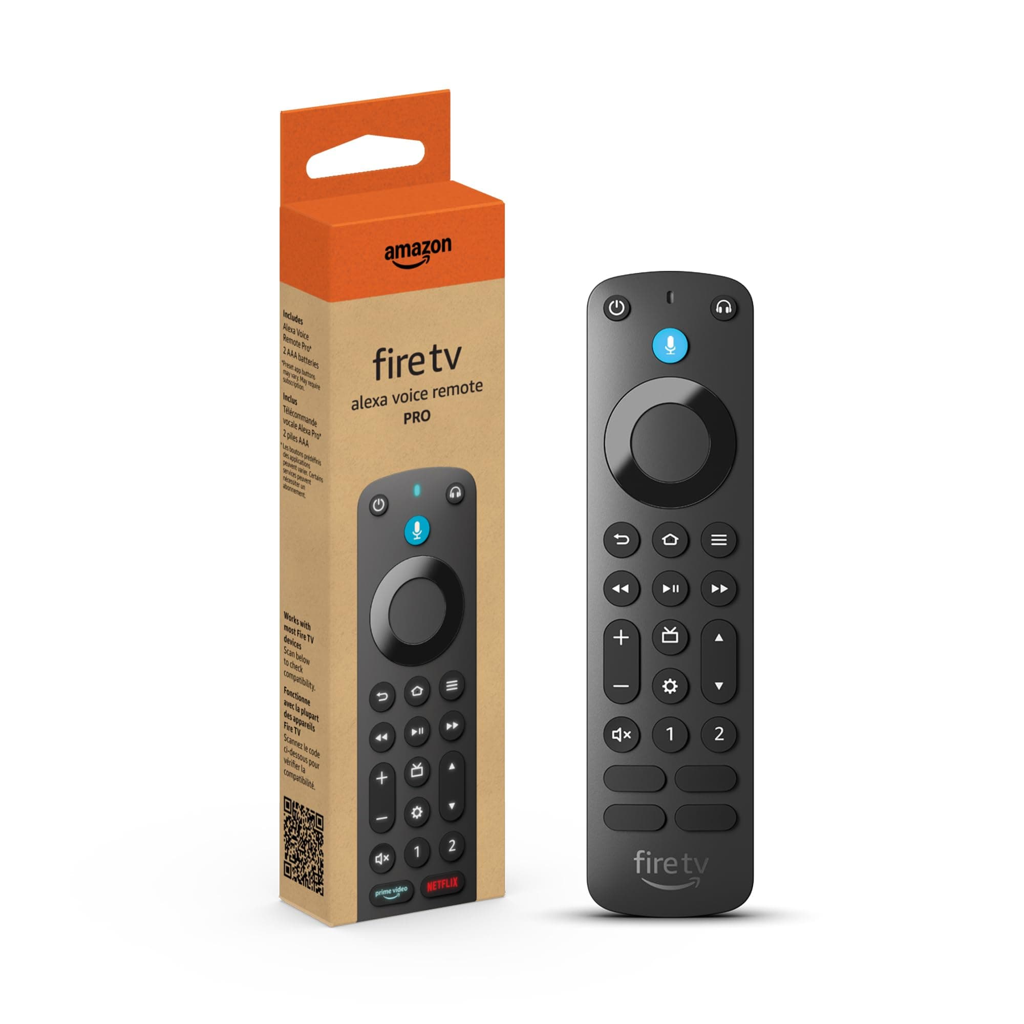 Fire TV Alexa Voice Remote Pro (newest model) with remote finder, TV controls, and backlit buttons