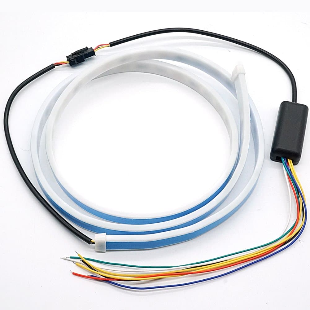 Sequential Led Strip Turn Signal Car LED Tail Light Strip Bar Tailgate Bulbs Streamer Red/Ice Blue Turn Brake Running Reverse Signal Double Flash Lamp Waterproof 5050