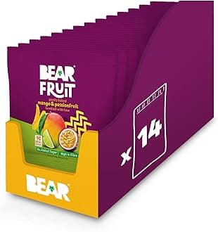 Fruit Dried Mango & Passionfruit Packs - Gently Baked Fruit - Healthy - Vegan - 14 x 30g