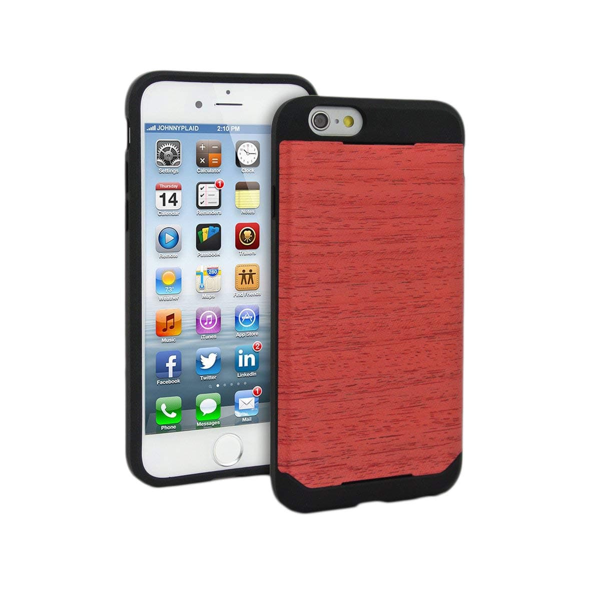 iClooly Wood Skin Case for iPhone 6 (Red)