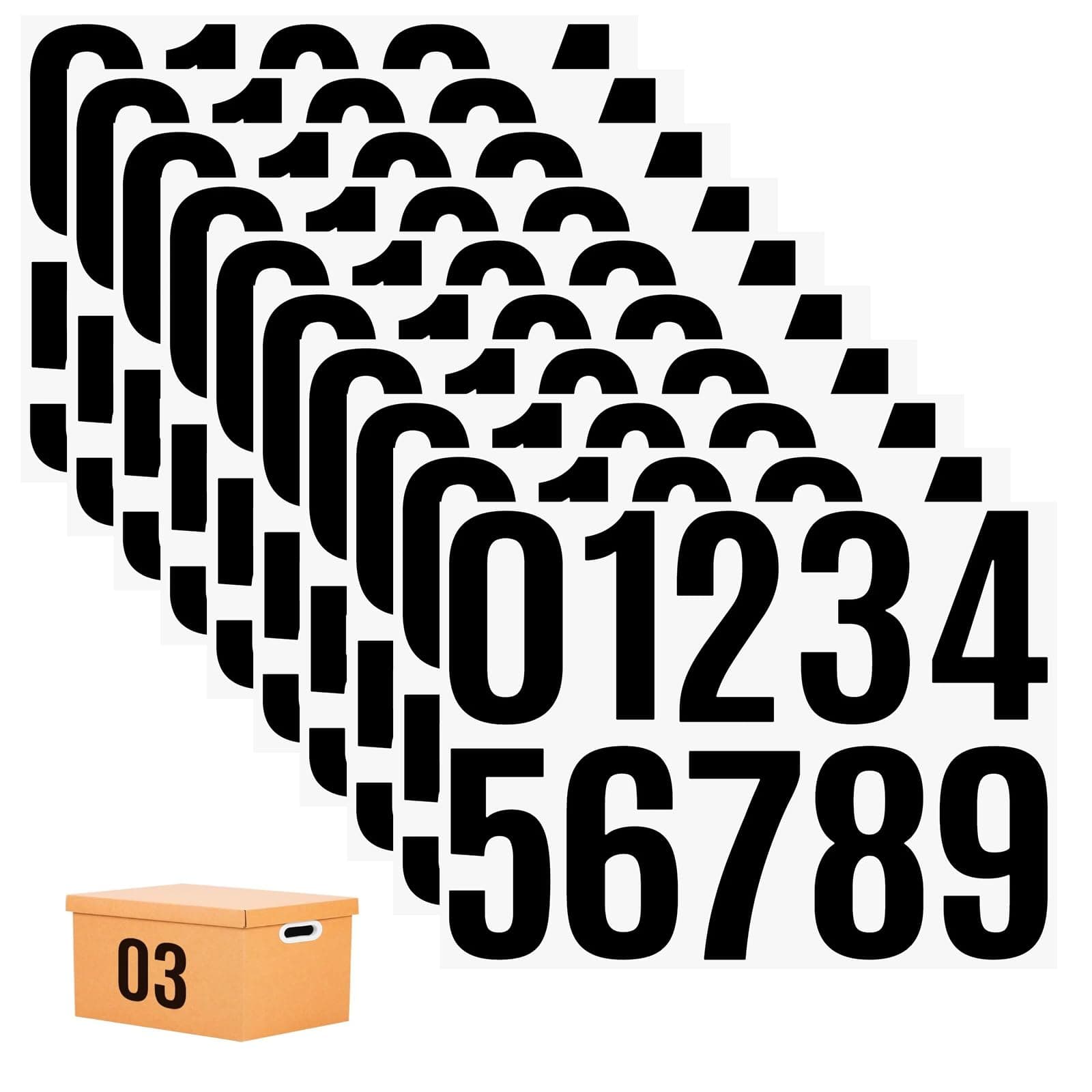 10 Sheets 100 Pcs Vinyl House Numbers for Mailbox, 2.5 inch Large Vinyl Number Stickers, Self-Adhesive Number Stickers for Mailbox,Cars,Boats,Window,Apartment Door Address Number