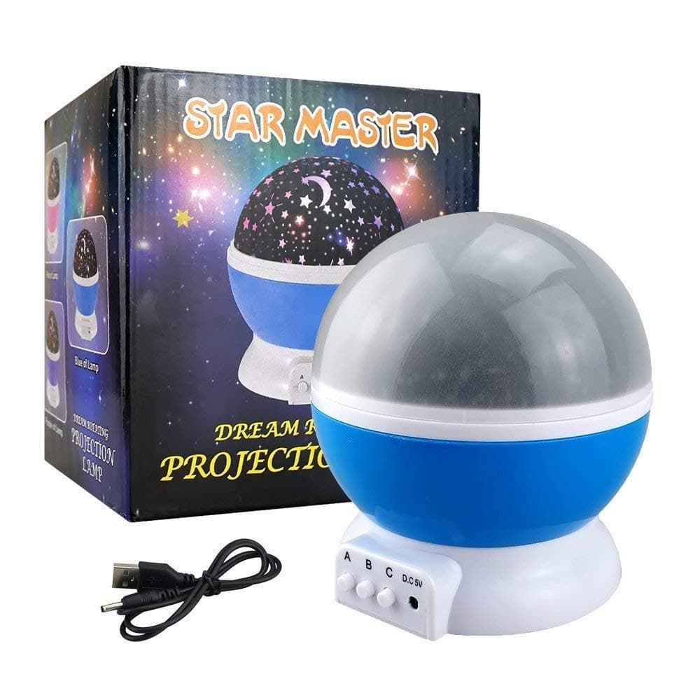 Siddhi Collection 0.8W Warm Light, 0.5W Blue Light, 0.5W Green Light, 0.5W Red Light LED Starry Night Sky Projector Lamp, Multicolour