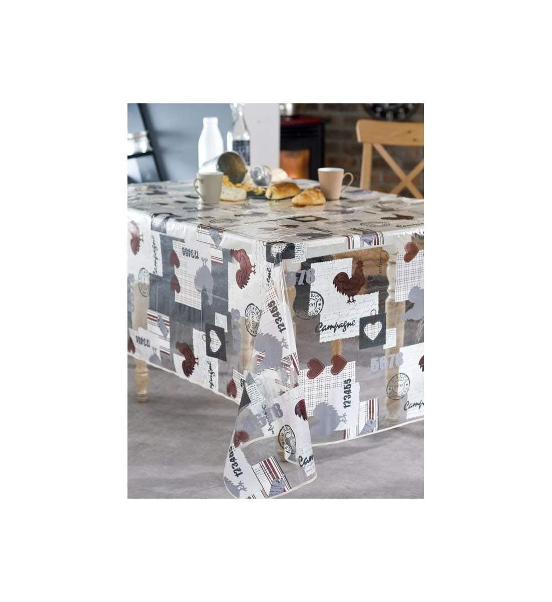 Country Side – Rect. Translucent Tablecloth 140 x 250 cm, Rect. 140 x 200 cm 100% PVC Washable, or Decoration, Plastic, Rect. 140x250