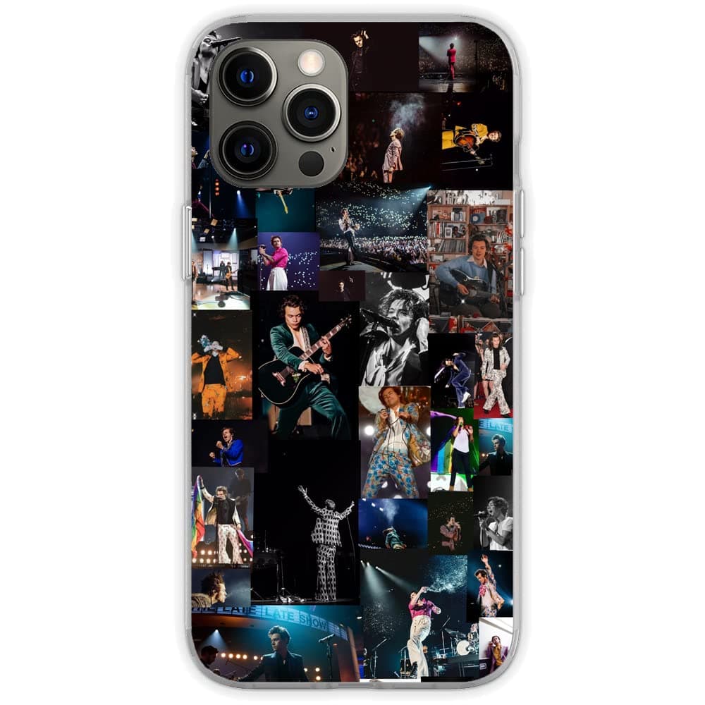 Classic One Music Harry Collage Phone Case Compatible with iPhone XR Direction in Stage Band Styles Print Transparent TPU Soft Silicone Shockproof Phone Cover Case
