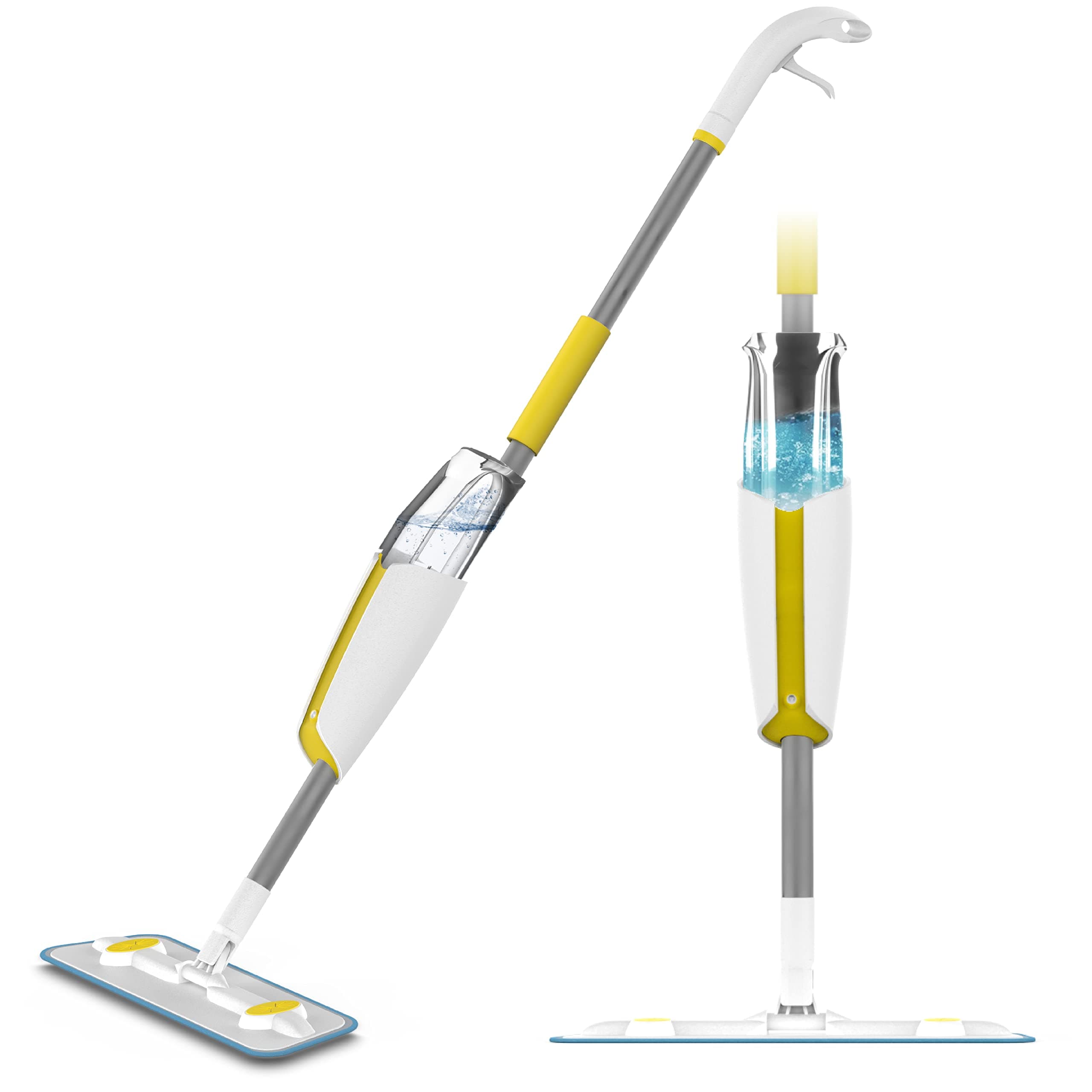 DRYZEM Spray Mops For Floors - Floor Mop With Spray with Microfiber Pad, Refillable Bottle & 360 Rotatable Mop Head - Floor Mops For Cleaning Floors - Laminate, Tiles, Wood - Household Wet & Dry Mops