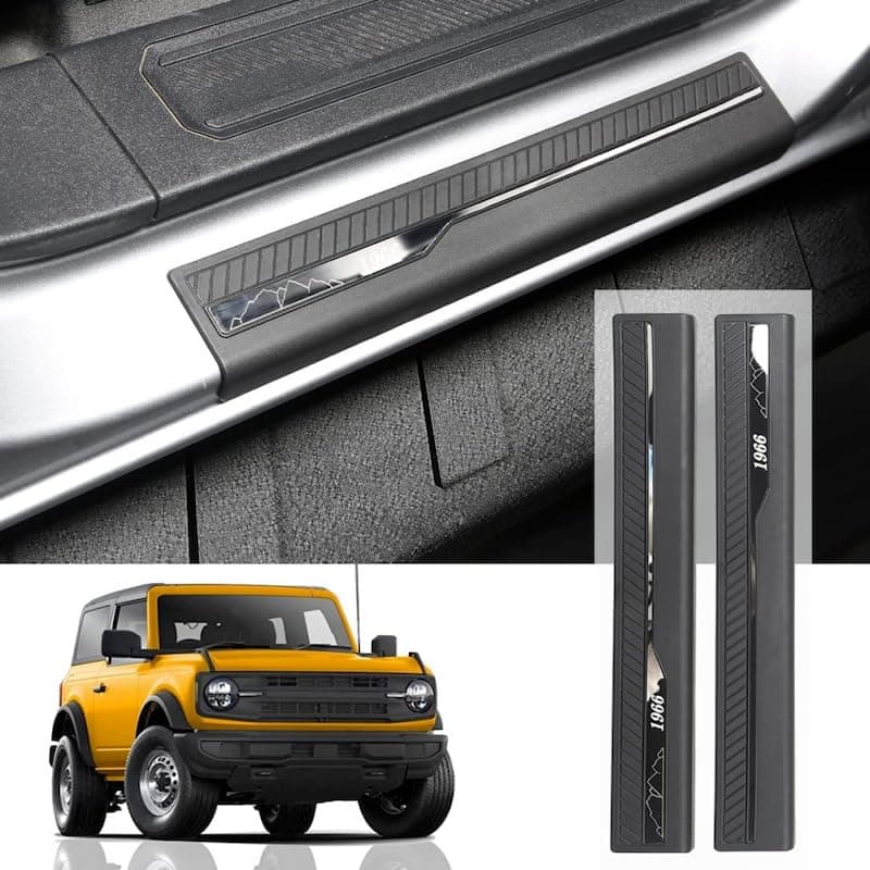 Door Sill Guards Antislip Texture premium ABS plastic for Ford Bronco 2021-2024,(2pc)