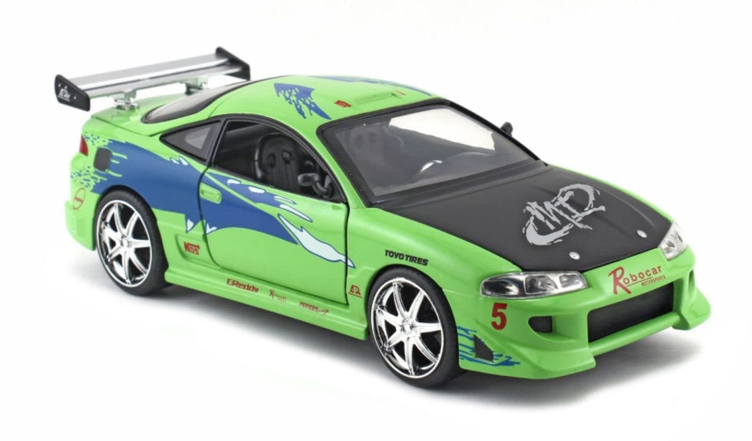 Fast & Furious 1:24 Brian's Mitsubishi Eclipse Die-cast Car, Toys for Kids an...