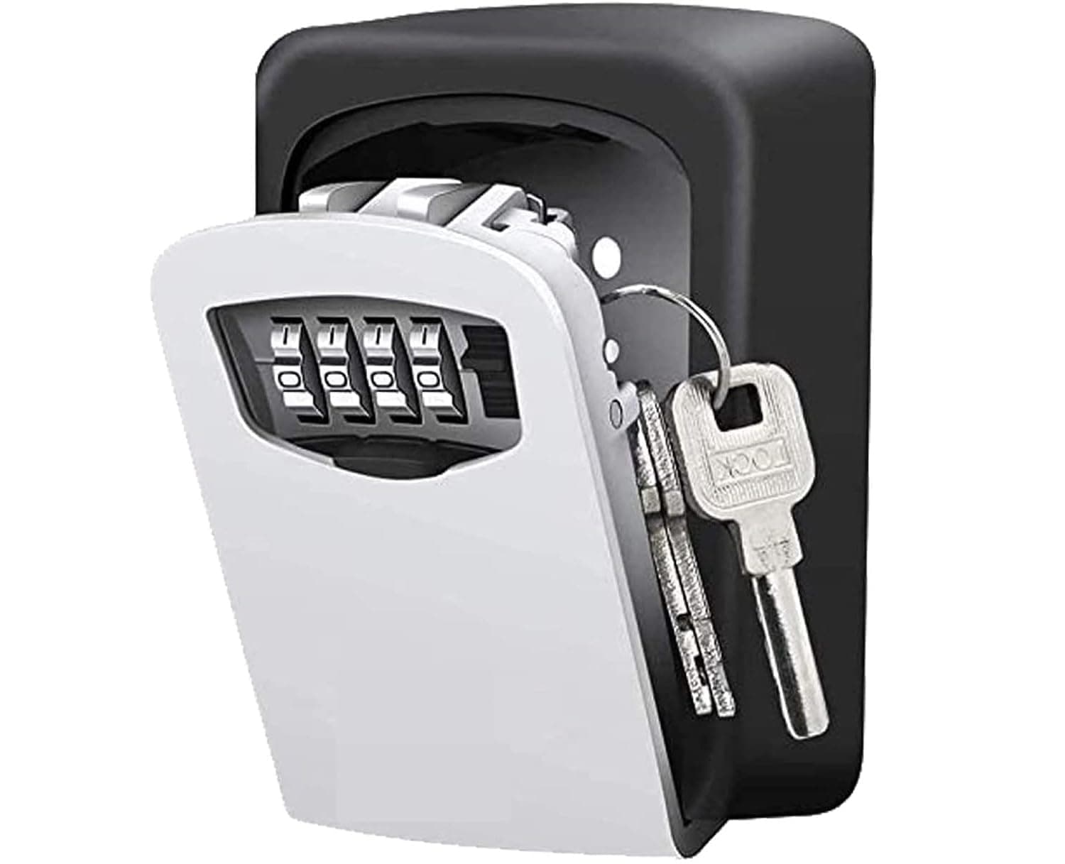 Key Lock Box Wall Mounted, 4 Digit Combination Lock Box for House Key Weatherproof Safe Security Key Storage Lock Box for Outside Realtors Garage Spare Keys