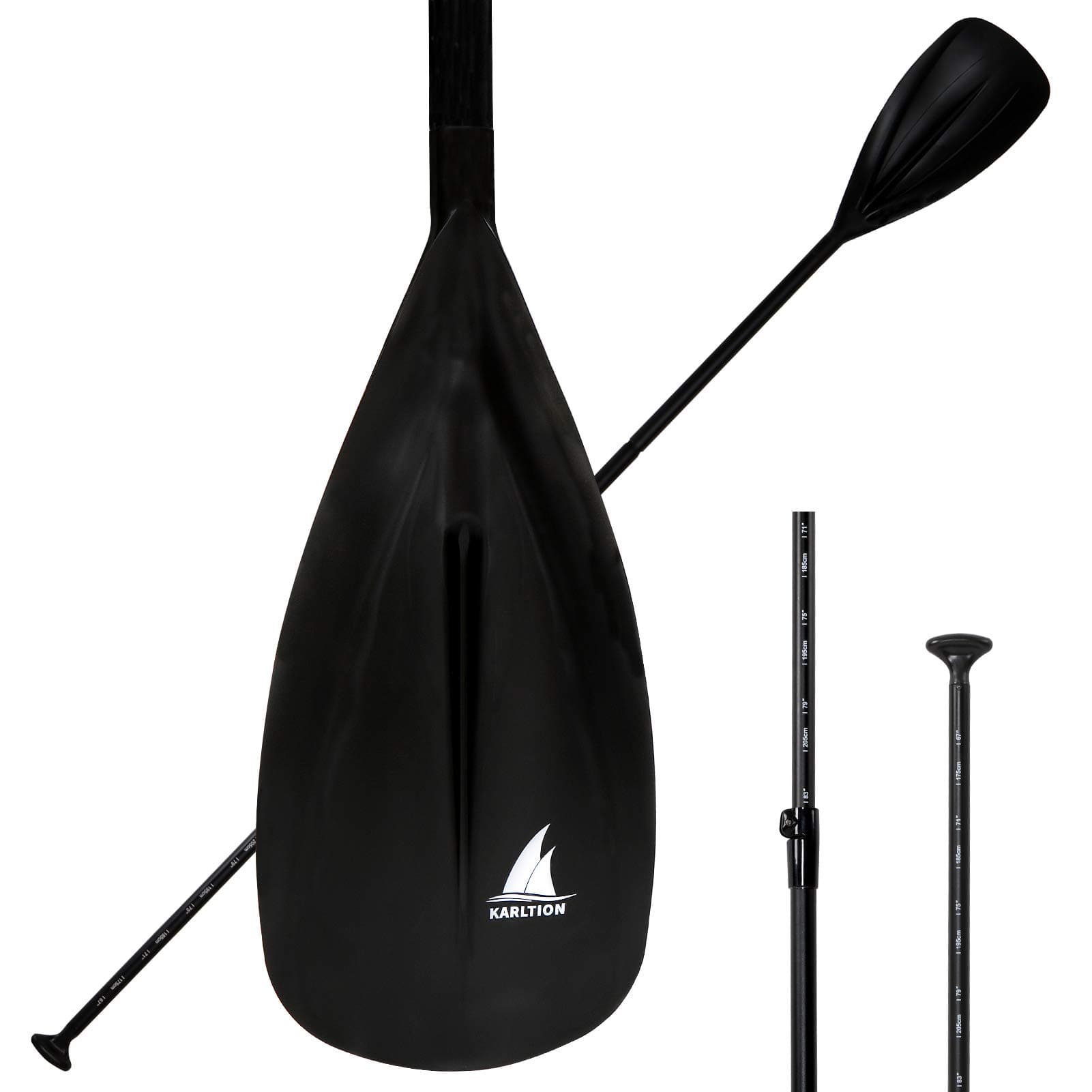 Karltion SUP Paddle - 3-Piece Adjustable Aluminium SUP Paddle with Glass Fiber Blade for Surfing, Floating, Water Sports