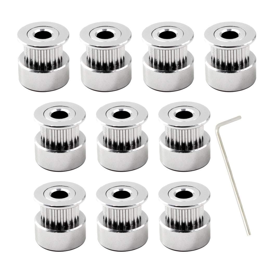 Timing Belt Pulley 20 teeth 5mm Bore For 3D Printer CNC 6mm Width Belt Pack of 10 (Wrench Included)