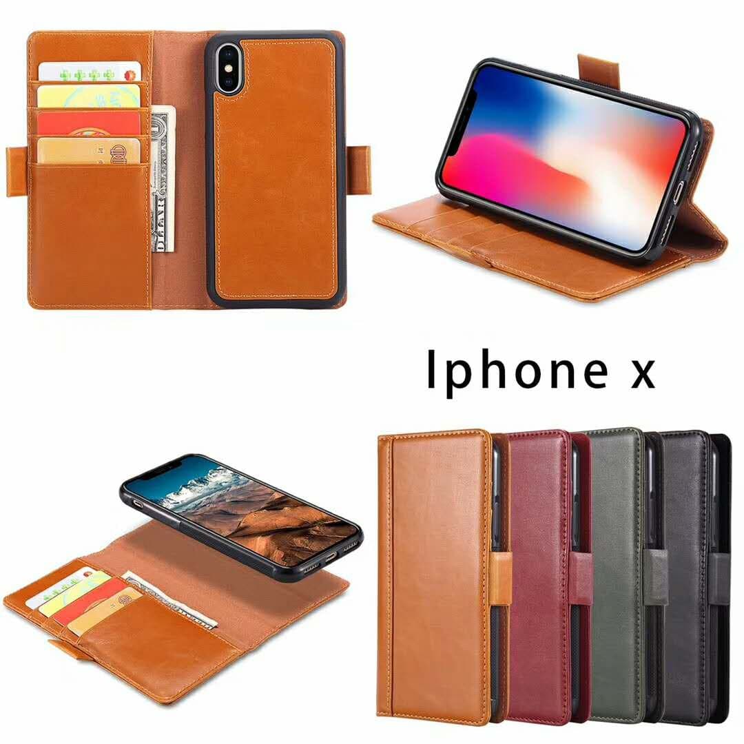 Apple Case iphone X Case,LippBest [Ultra-Strong Magnetic Closure] Detachable Folio Thin,Car Mount Holder Kickstand Luxurious Leather Flexible Wallet iphone X Phone 10 Case Cover
