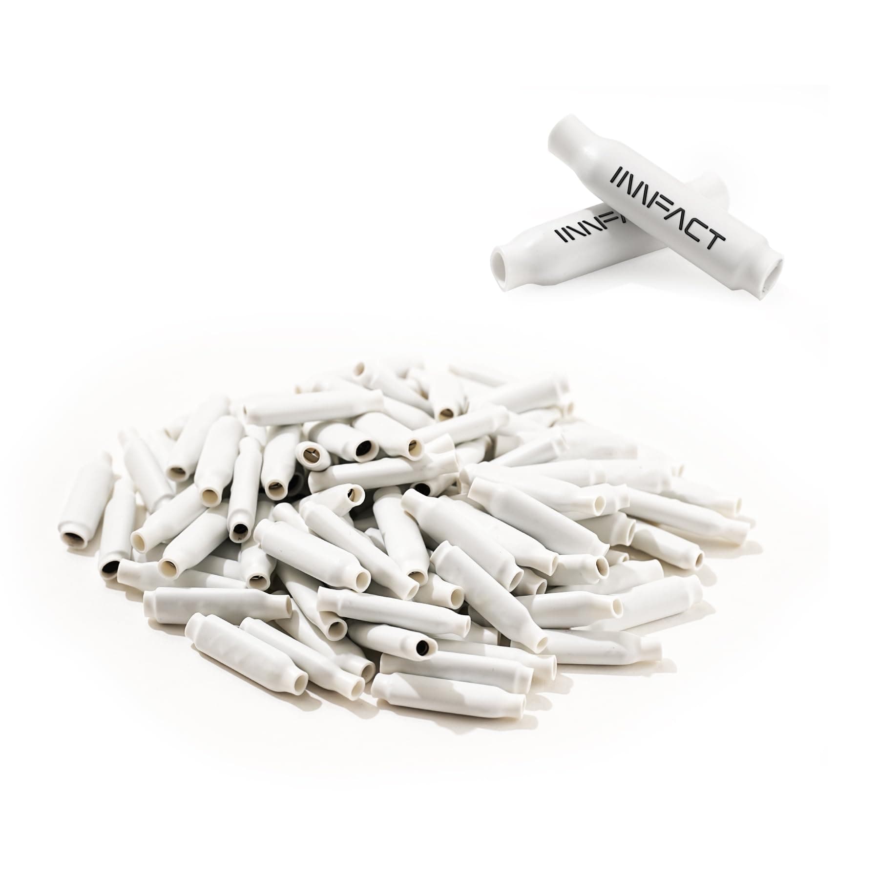 100 pcs Low Voltage B Connectors Crimp Splice Terminals– AWG 22-26 Small Gauge Dry Bean-Style Butt for Telephone, Alarm, Security, Intercom, and Network Applications (No Gel)