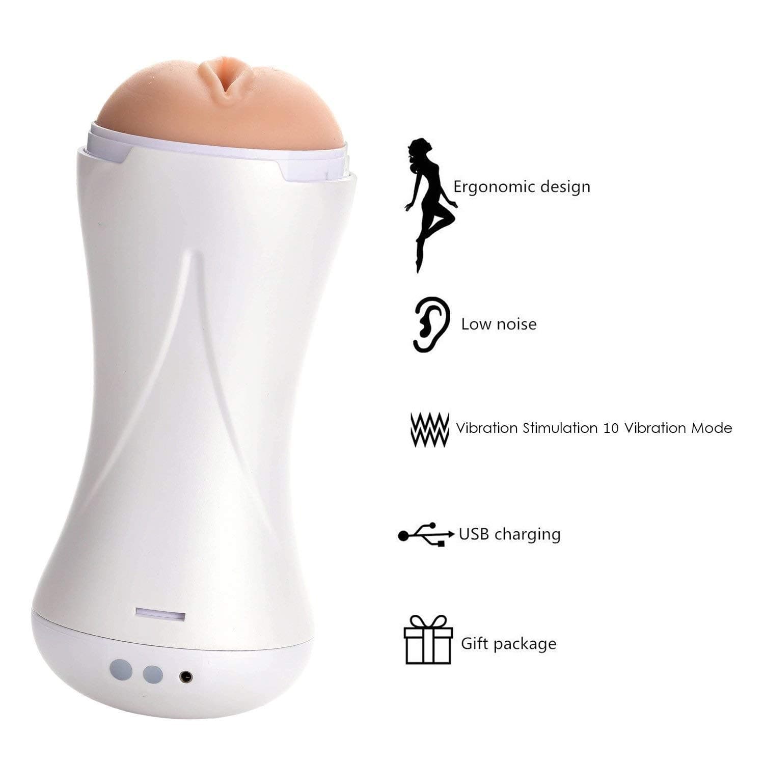 TOOAA Automatic Male Deluxe Toys Multiple Frequency 2 in 1 Pusseys&Mouth Toy Realistic and Soft Silicone for Adult Pleasure Gifts for Men