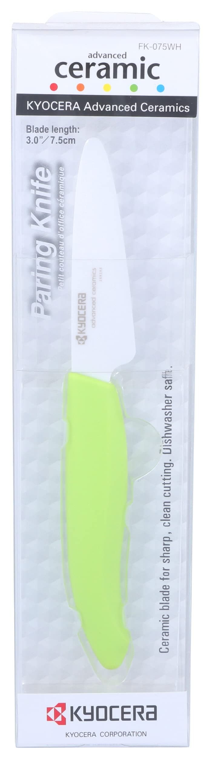 Advanced Ceramic Revolution Series 3-inch Paring Knife, Green Handle, White Blade