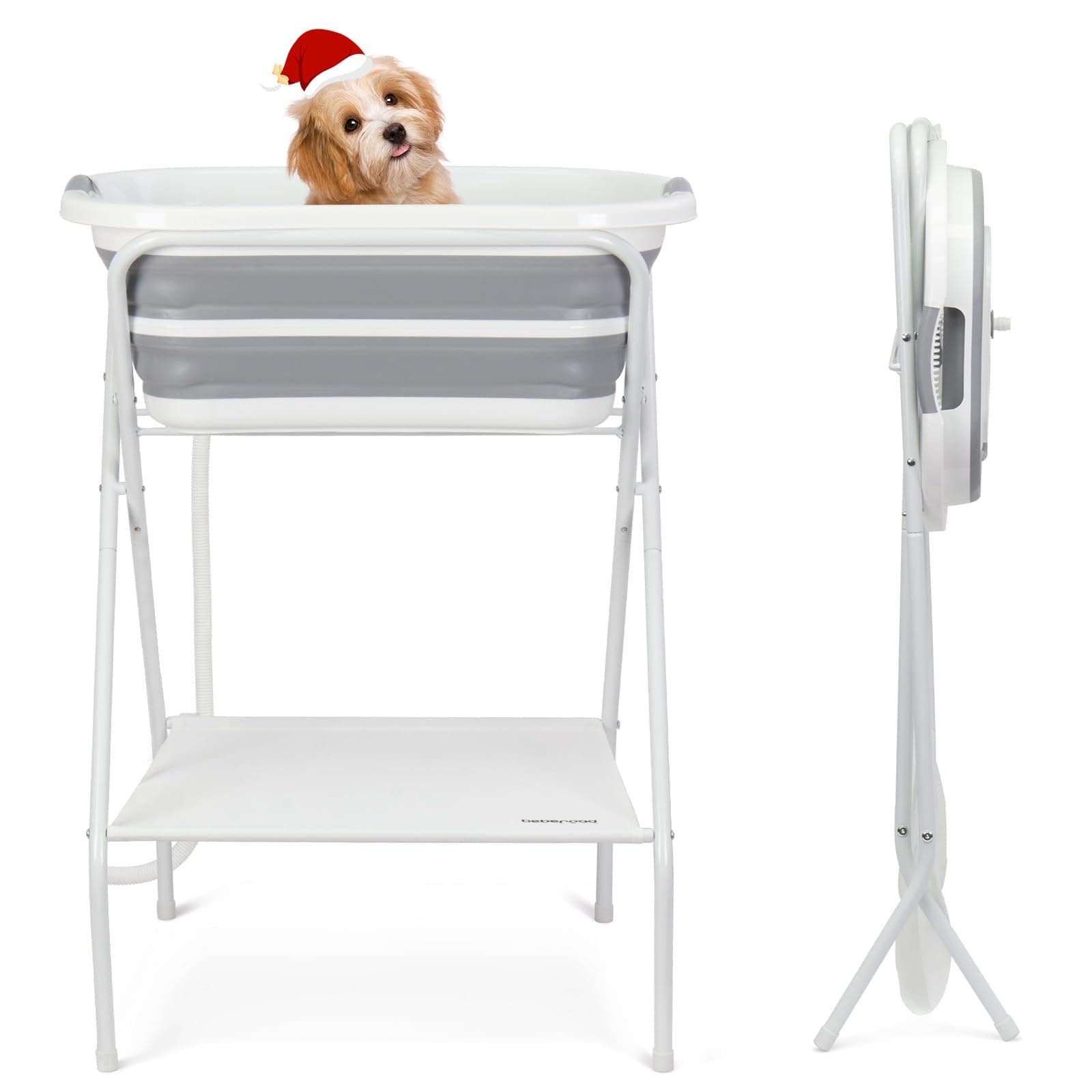 beberoad Pet Dog Bath Elevated Dog Bathing Tub Washing Station for Grooming, Collapsible Foldable Portable Shower Bathtub for Small Dogs Cats Pet, Indoor and Outdoor B1