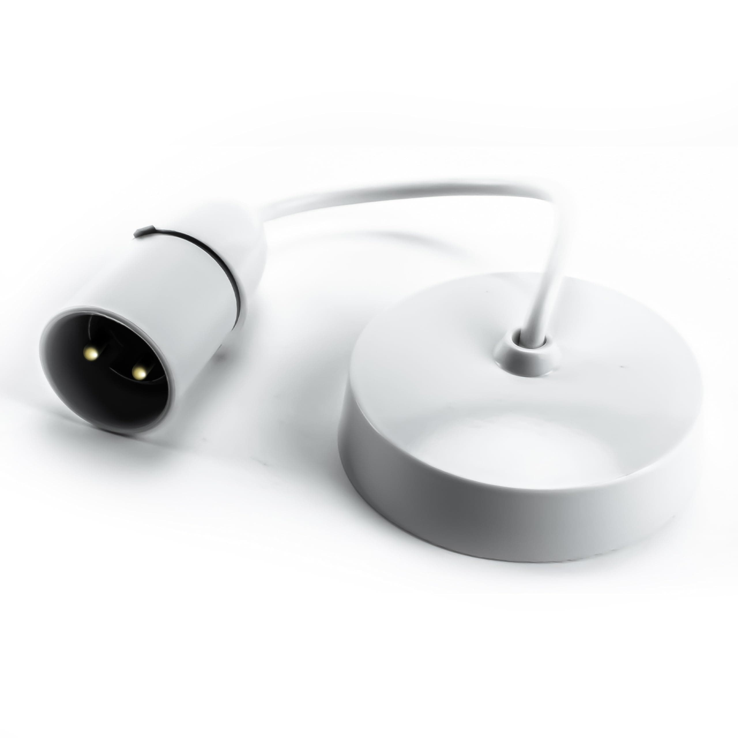 Ceiling Pendant Light Fitting | 6 Inch White Pendant Bayonet Light Bulb| S6INCPB4, Packaging May Vary