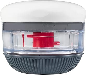 Zyliss E910049 Twist & Roll Mini Chopper | Plastic/Stainless Steel | White | Manual Handheld Herb Chopper/Onion Chopper/Garlic Chopper/Slicer/Food Processor | Dishwasher Safe | 5 Year Guarantee