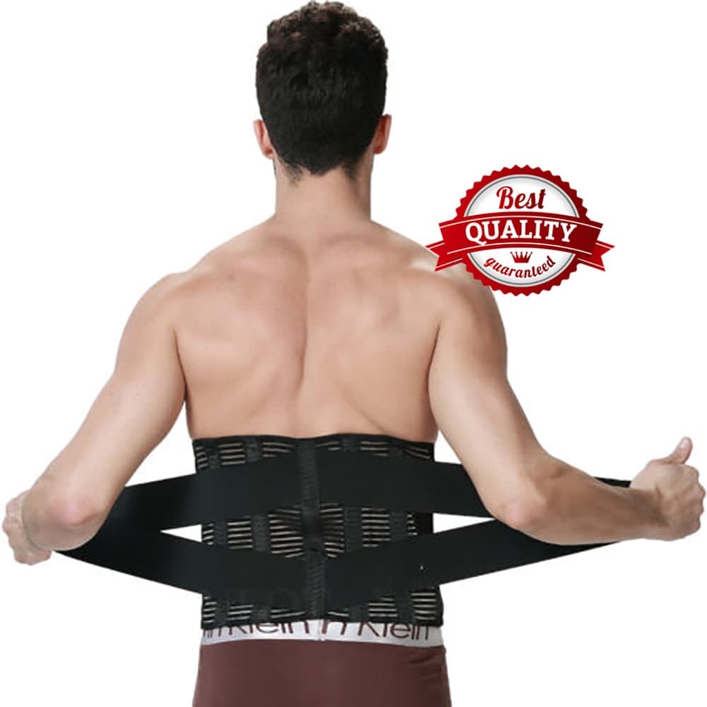 Adjustable Orthopedic Belt Men's Back Posture Corrector Belt Lumbar Support Belt Lower Waist Brace Back Support Belt Men (XXL)