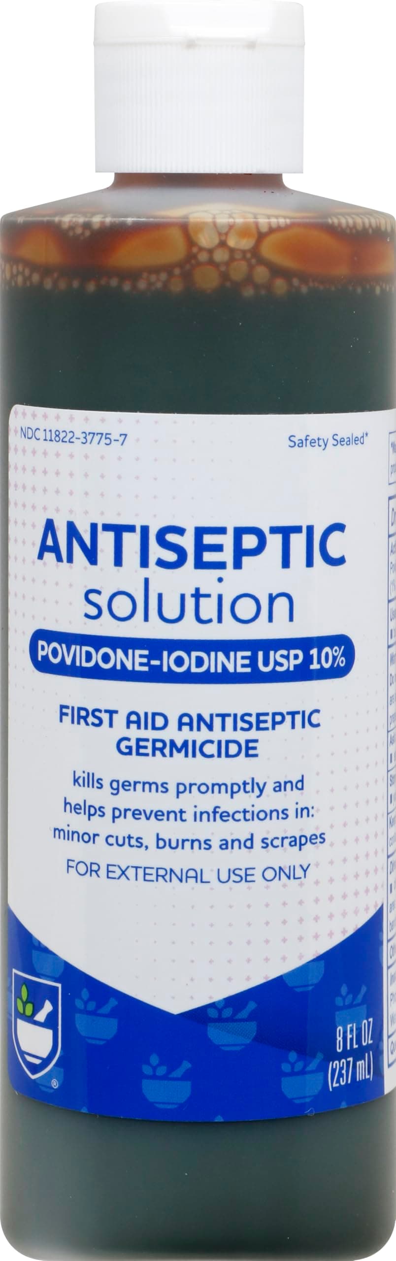 Rite Aid Antiseptic Solution Povidone-Iodine USP 10% - 8 fl oz | First Aid Antiseptic Germicide | Iodine for Wounds | Wound Wash | Antiseptic Soap | Liquid Antiseptic Wash (Packaging May Vary)