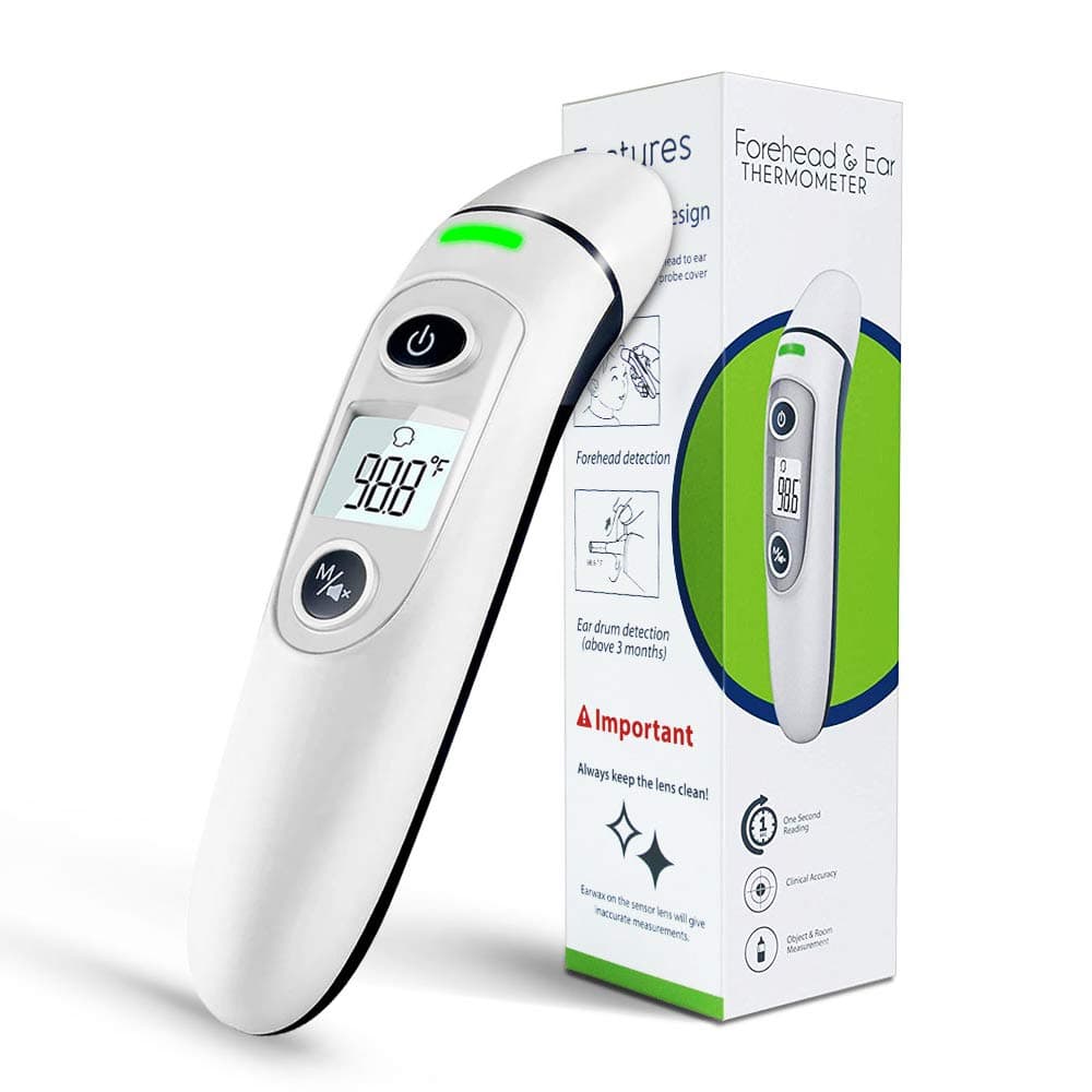 [ New Generation]Forehead and Ear Thermometer, 5-in-1 Digital Medical Thermometer, Infrared Fever Thermometer with New Algorithm for Best Accuracy, for Kids Baby Children and Adults