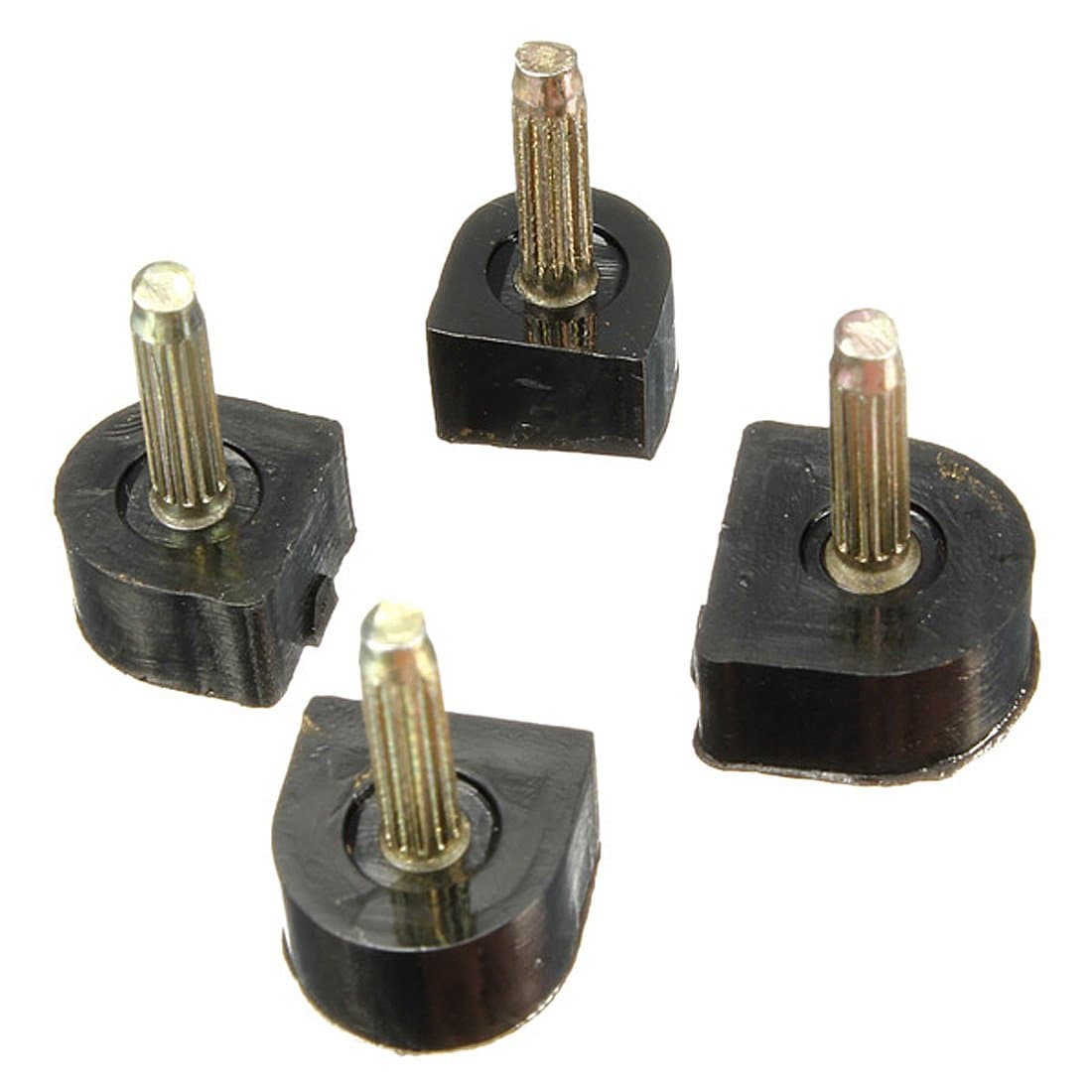 2x Pairs Black Replacement Stiletto High Heel Tips - 14mm x 16mm (9/16 inch) - U-Shape (Pair)