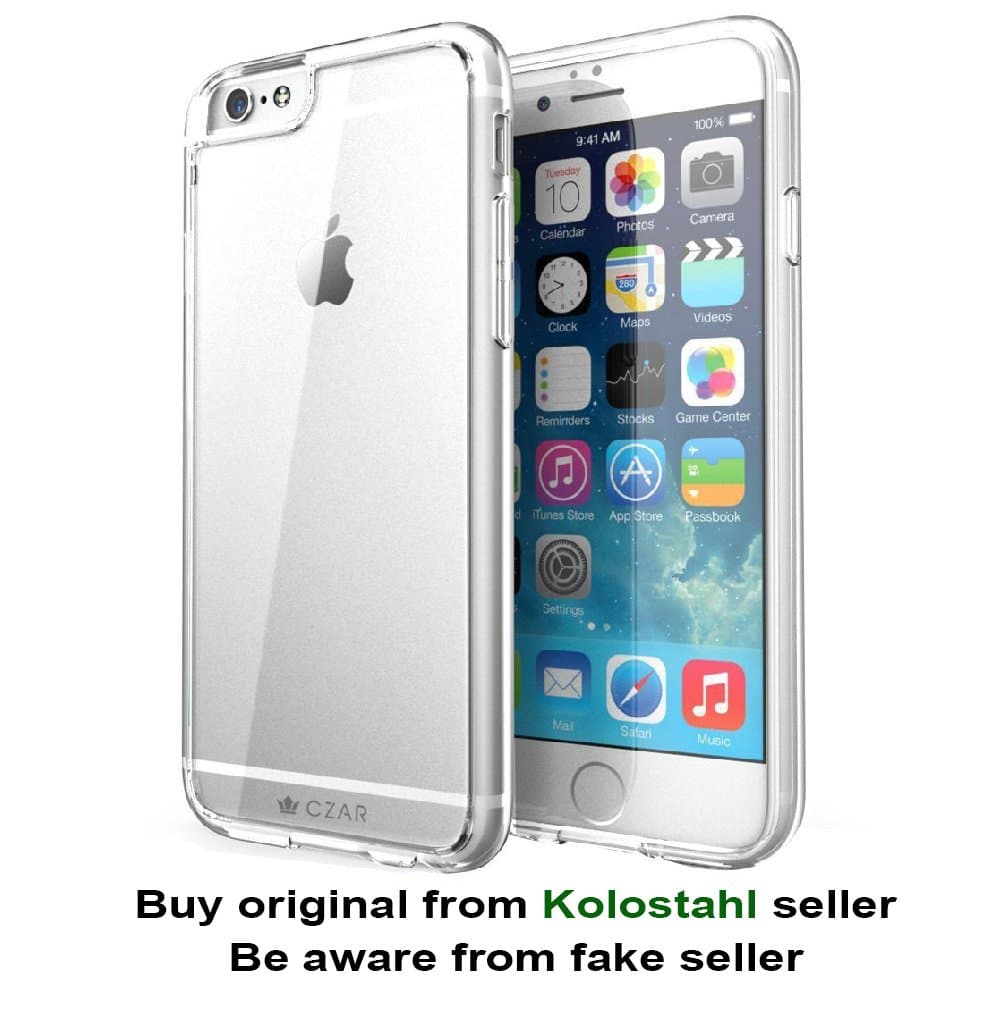 CZAR iPhone 6 / 6s (4.7") case/Cover Glazed Cushion Transparent Hard Clear Back + Soft TPU Edge [Thin Fit]