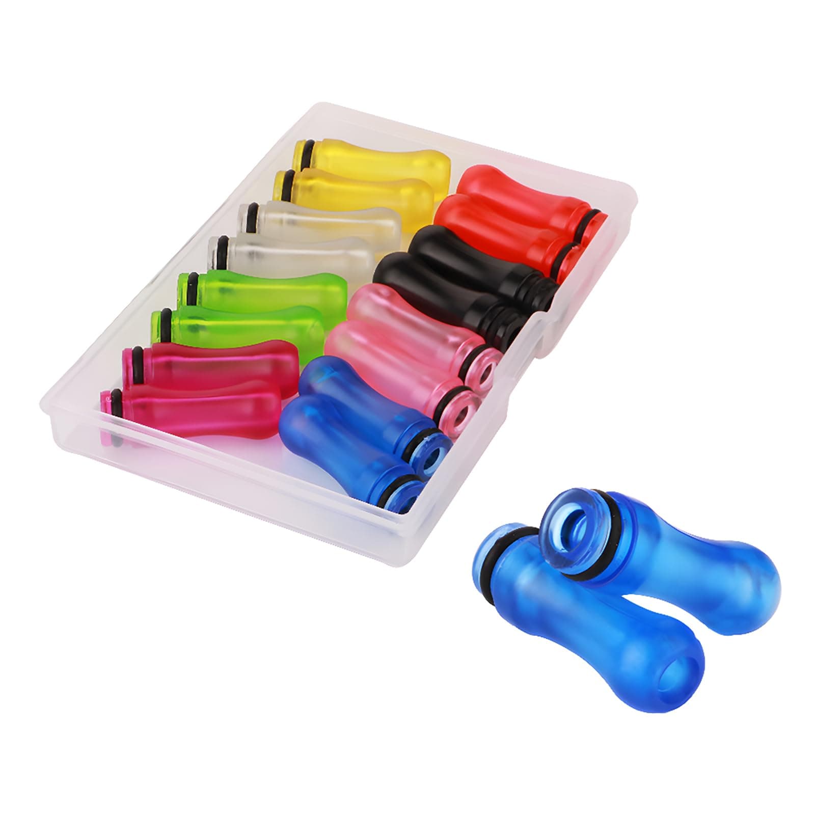 CESFONJER16 Pcs 510 Plastic Drip Tips 510 Mouthpieces 24.5mm Length (8 Colors Mix)