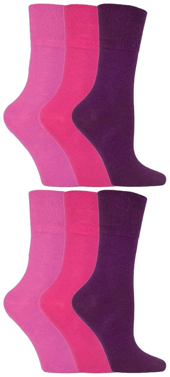 6 Pack Women Thin Non Binding Extra Wide Loose Top Cotton Diabetic Socks